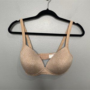 WARNERS Nude/White Rice Dot Pattern Elements of Bliss Wirefree Lift Bra sz 38C